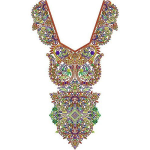 Vibrant Color Designer Clothing Embroidery Design