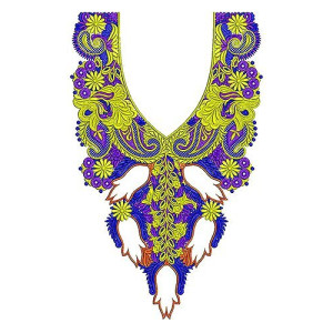 Velvet Fabric Shown Style Neck Yoke Gala Embroidery Design