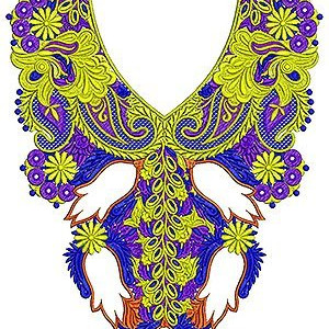 Velvet Fabric Shown Style Neck Yoke Gala Embroidery Design