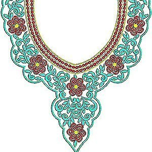 Boho Chic Neck Yoke Gala Embroidery Design