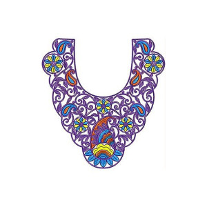 Marwari Bandhej Neck Embroidery Design
