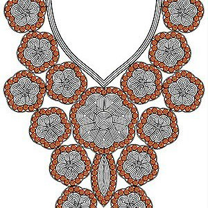 Cute & Unique Style Cording Neck Embroidery Design