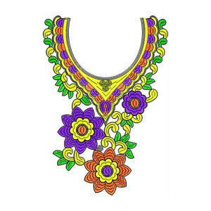 Designer Tee Dresses Embroidery Neck Design