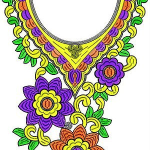 Designer Tee Dresses Embroidery Neck Design