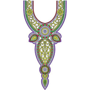 Latest Long Neck Yoke Gala Cording Embroidery Design
