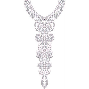 Tunisian Jewish Women Dress Neck Embroidery Design