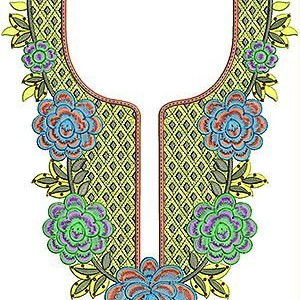 African Inspired Art Neck Embroidery Design