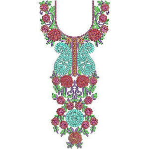 Moroccan Dubai Style Neck Yoke Gala Embroidery Design