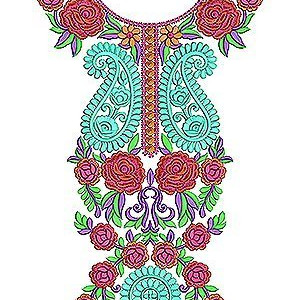 Moroccan Dubai Style Neck Yoke Gala Embroidery Design