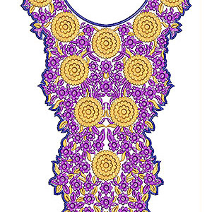 Wedding Dresses Long Neck Embroidery Design