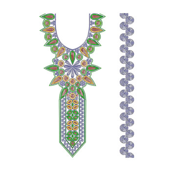 High Neck With Sleeve Embroidery Design
