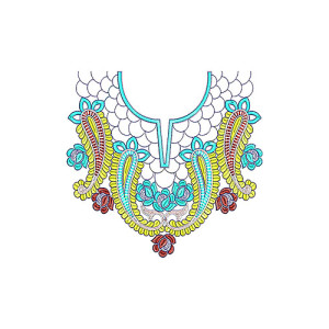 High Halter Neck Embroidery Design