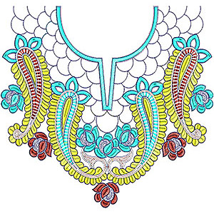 High Halter Neck Embroidery Design