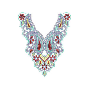 Paisley Gold Neck Design For Dresses