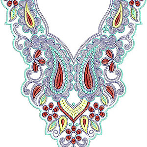 Paisley Gold Neck Design For Dresses