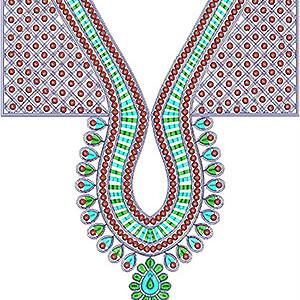 Latest Ladies Dress Sequins Neck Design