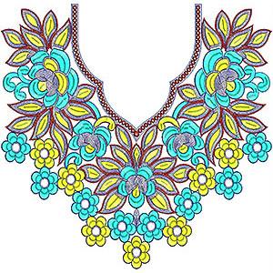 Southwestern Girls Neck Embroidery Design