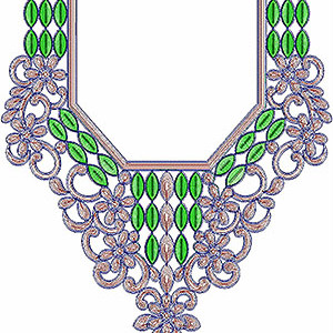 Arabian Boat Neck Embroidery Design