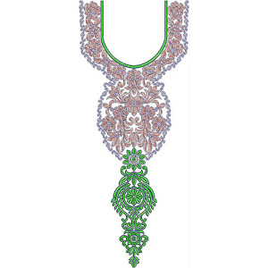 Long Arabic Fashion Cording Neck Design