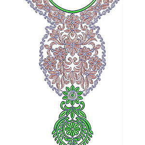 Long Arabic Fashion Cording Neck Design