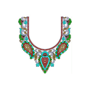 Newest Cording Neck Embroidery Design