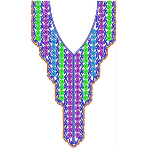 Pakistani Tiny Floral Neck Design 2014