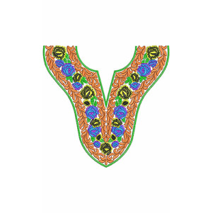 Mexican Clothing Neck Embroidery Design