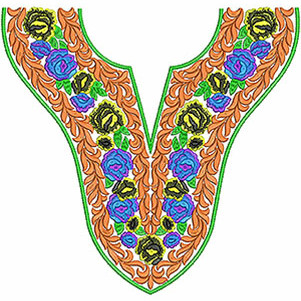 Mexican Clothing Neck Embroidery Design