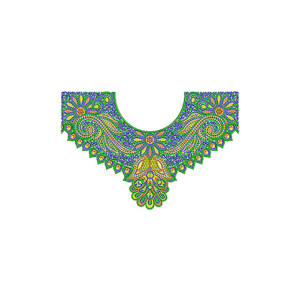 Satin Bohemian V Neck Embroidery Design