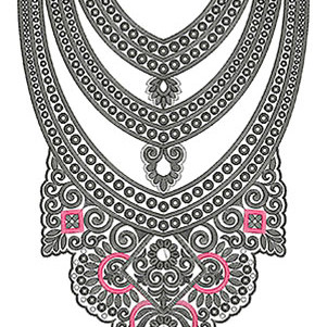 Caftan Machine Embroidery Design 7253