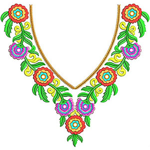 Girls Neck Embroidery Design 2014