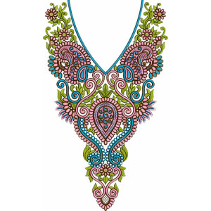 8498 Neck Embroidery Design
