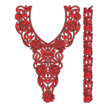 9337 Neck Embroidery Design