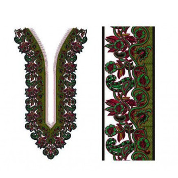 9342 Neck Embroidery Design
