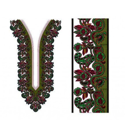 9342 Neck Embroidery Design