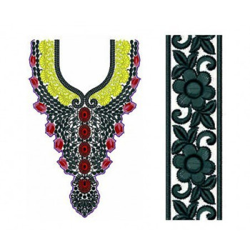 9345 Neck Embroidery Design