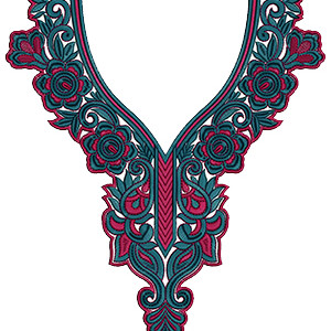 9633 Neck Embroidery Design