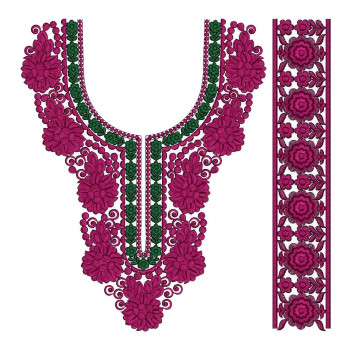 9737 Neck Embroidery Design