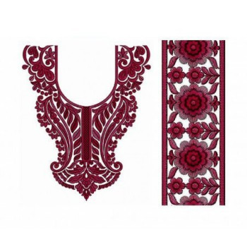 9740 Neck Embroidery Design