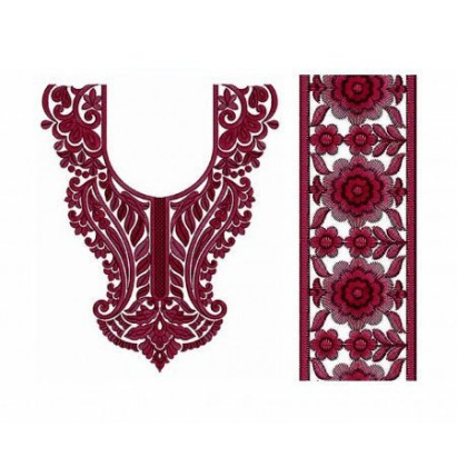 9740 Neck Embroidery Design