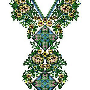 Arabic Women Neck Embroidery Design