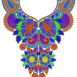 Bohemian Embroidery Neck Design