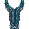 Tribal Column Neck Embroidery Design