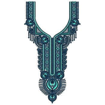 Tribal Column Neck Embroidery Design