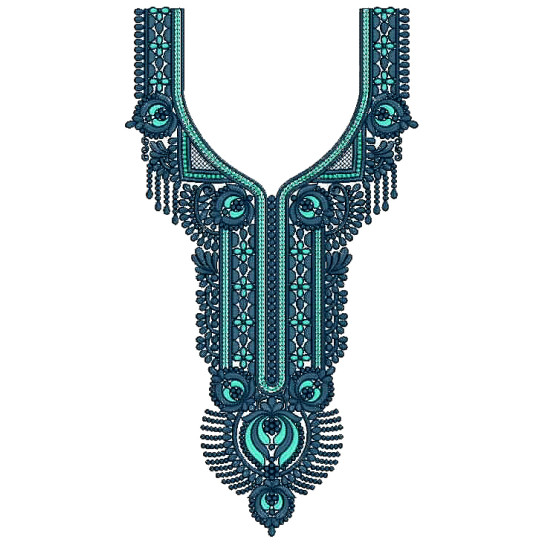 Tribal Column Neck Embroidery Design