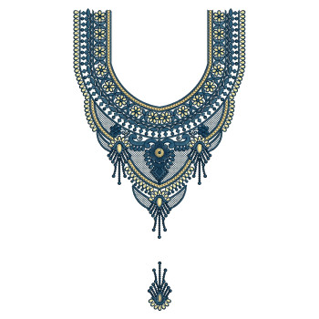 Regal Bib Neck Embroidery Design