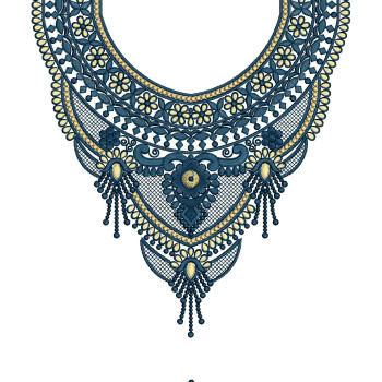 Regal Bib Neck Embroidery Design