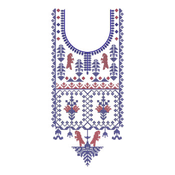African Style Cross Stitch Neck Embroidery