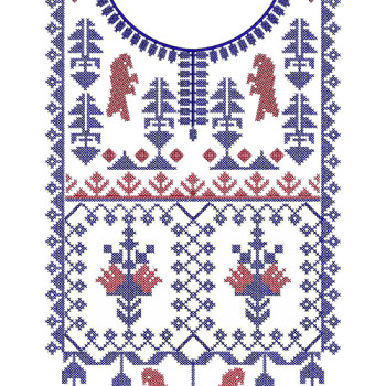 African Style Cross Stitch Neck Embroidery