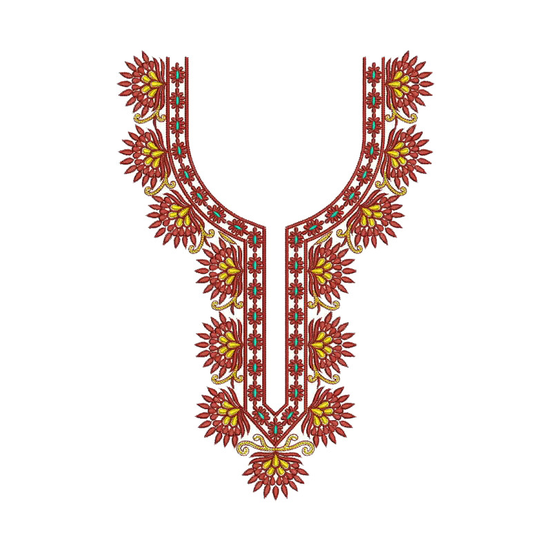 African Embroidery Neckline